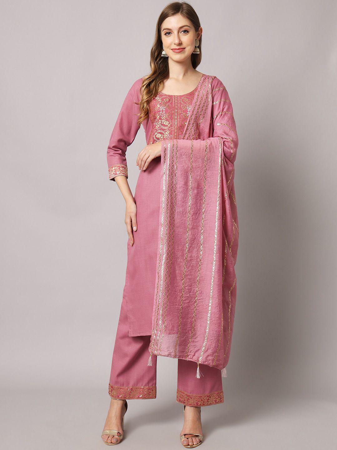 sun fashion and lifestyle regular thread work kurta with trouser & with dupatta
