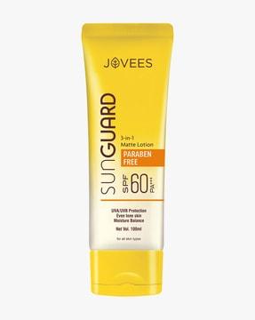 sun guard 3 in 1 spf 60 pa++ paraben free matte lotion