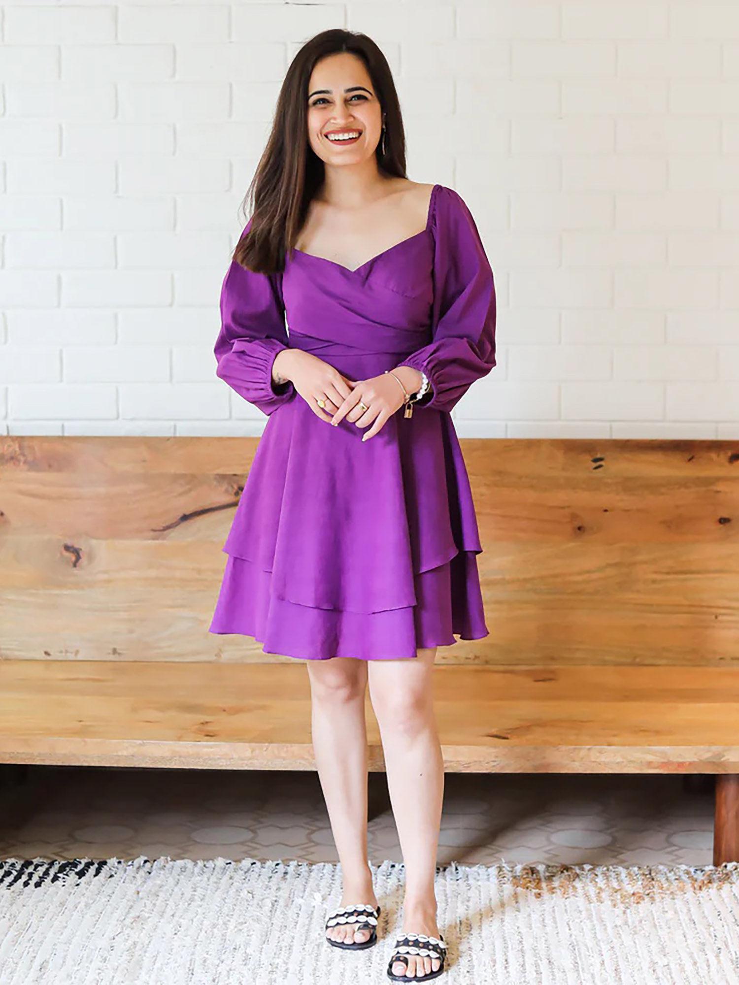 sun purple cotton dress