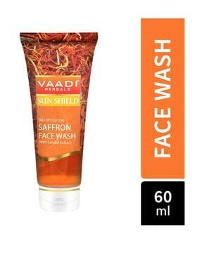 sun shield skin whitening saffron face wash