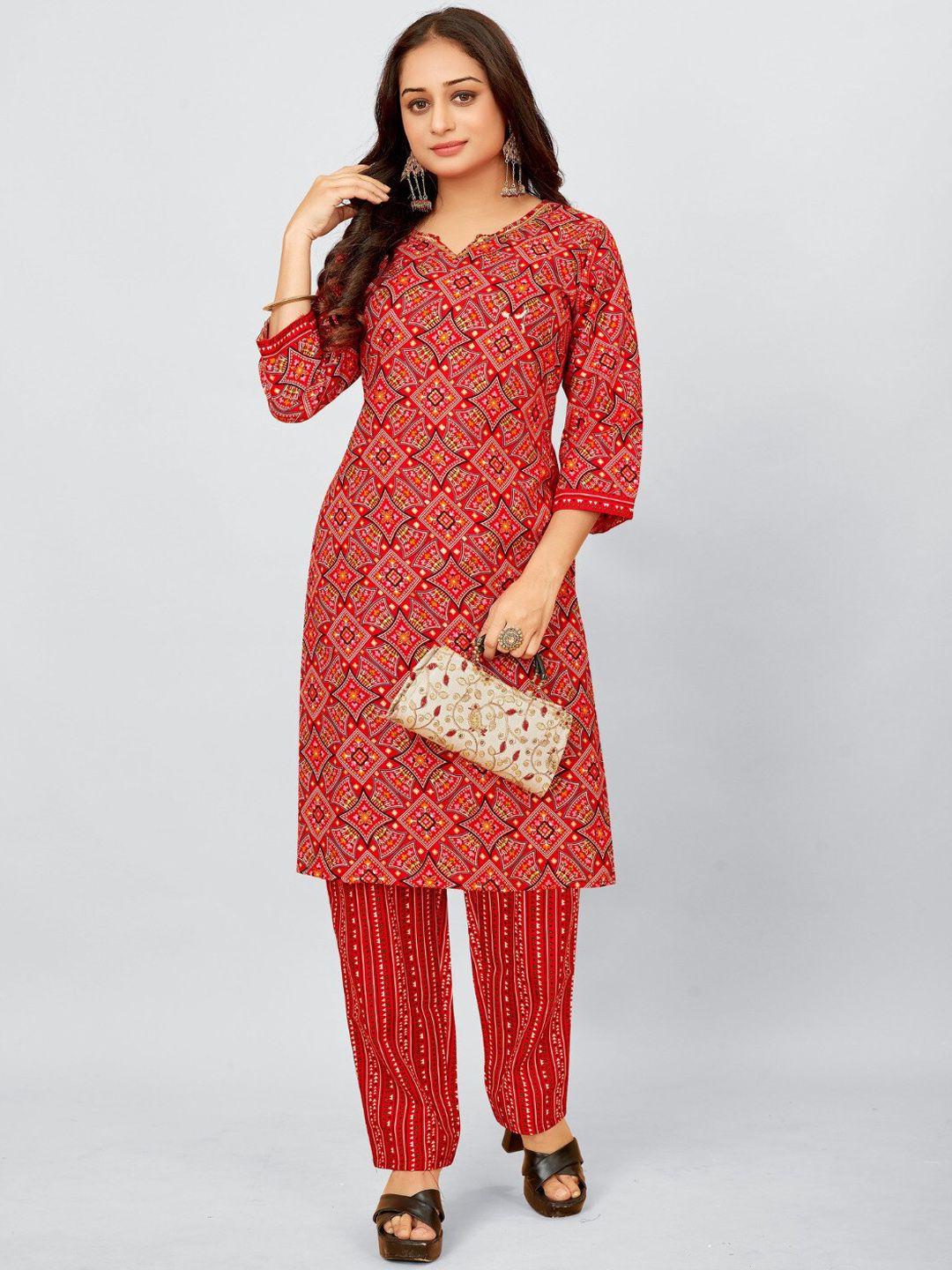 sundarnaari  floral printed regular kurta with trousers