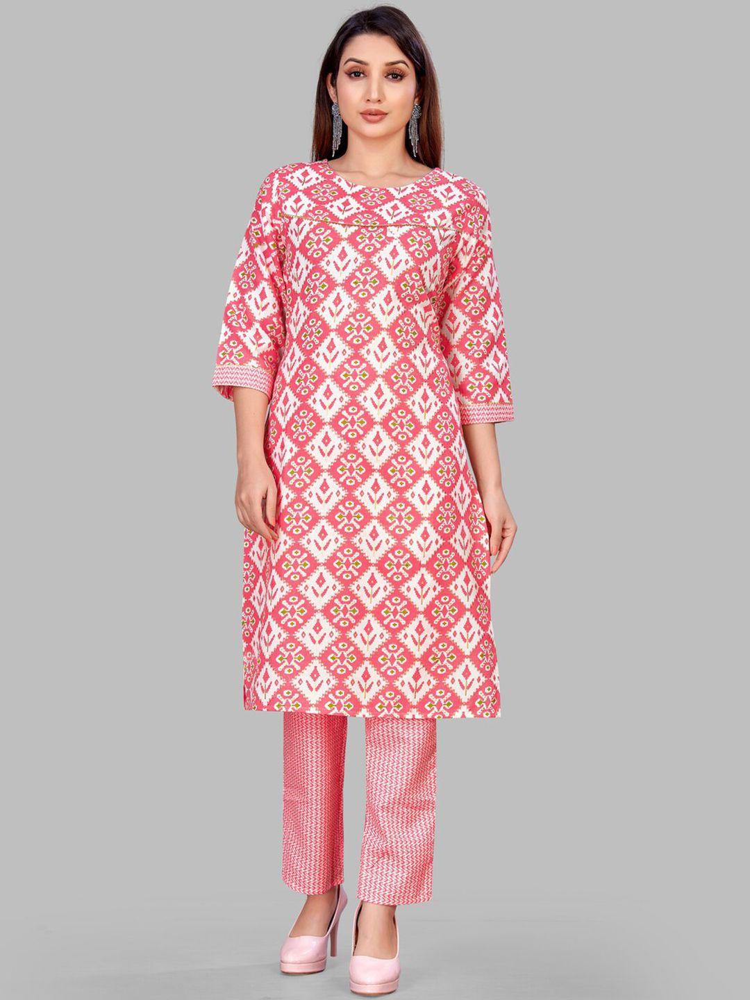 sundarnaari women ethnic motifs printed regular gotta patti kurta with pyjamas