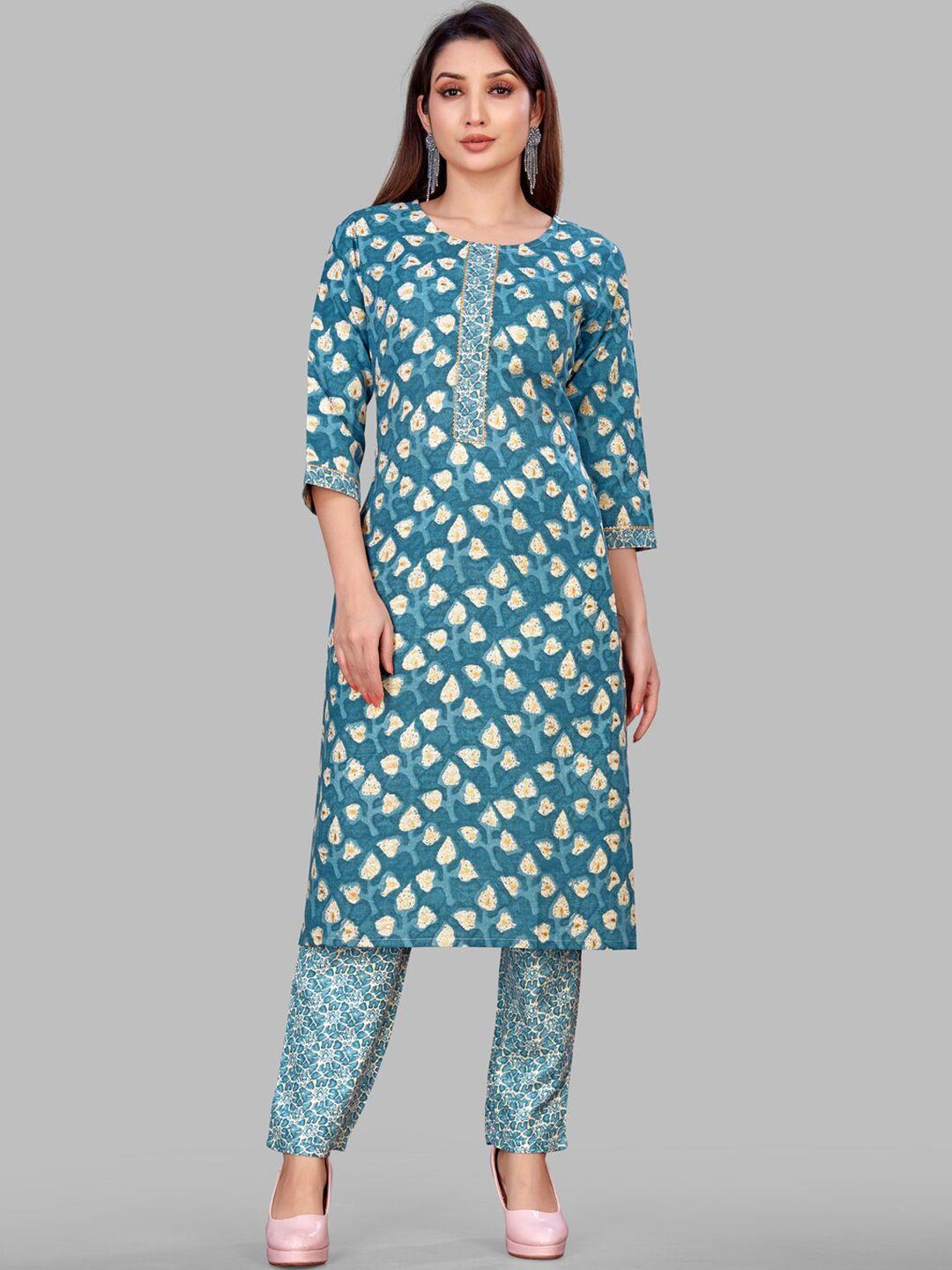 sundarnaari women ethnic motifs printed regular gotta patti kurta with pyjamas