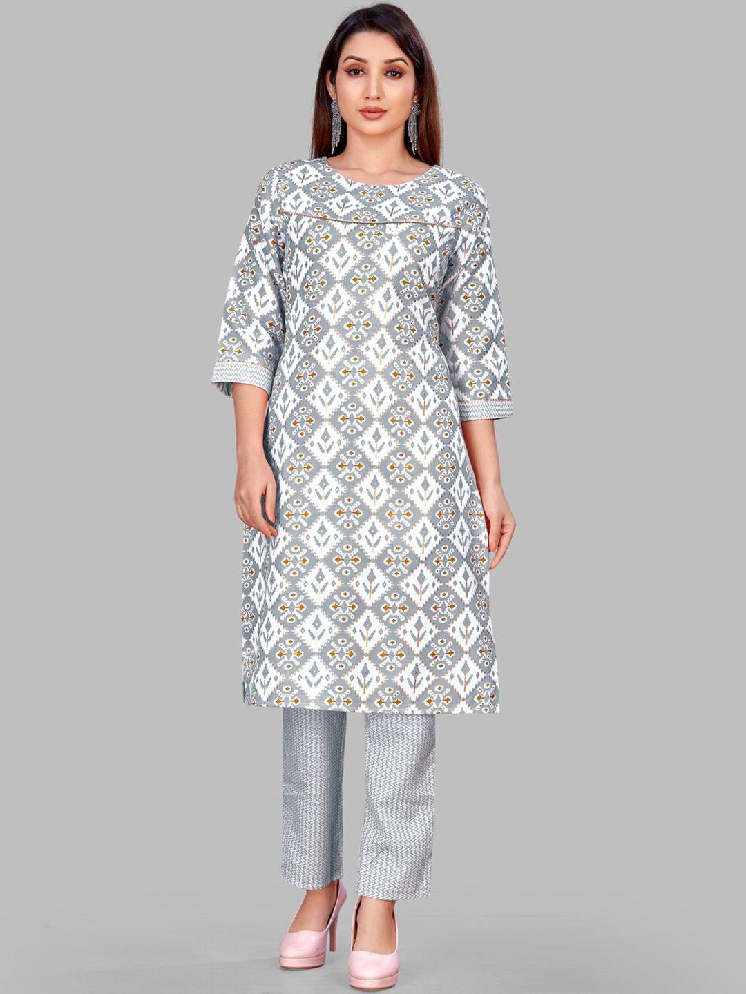 sundarnaari women ethnic motifs printed regular gotta patti kurta with pyjamas