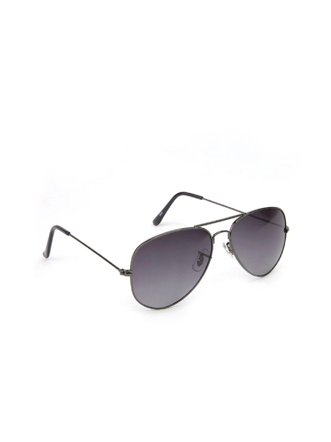 sunnies unisex black lens & gunmetal-toned aviator sunglasses with uv protected lens sunnies-017