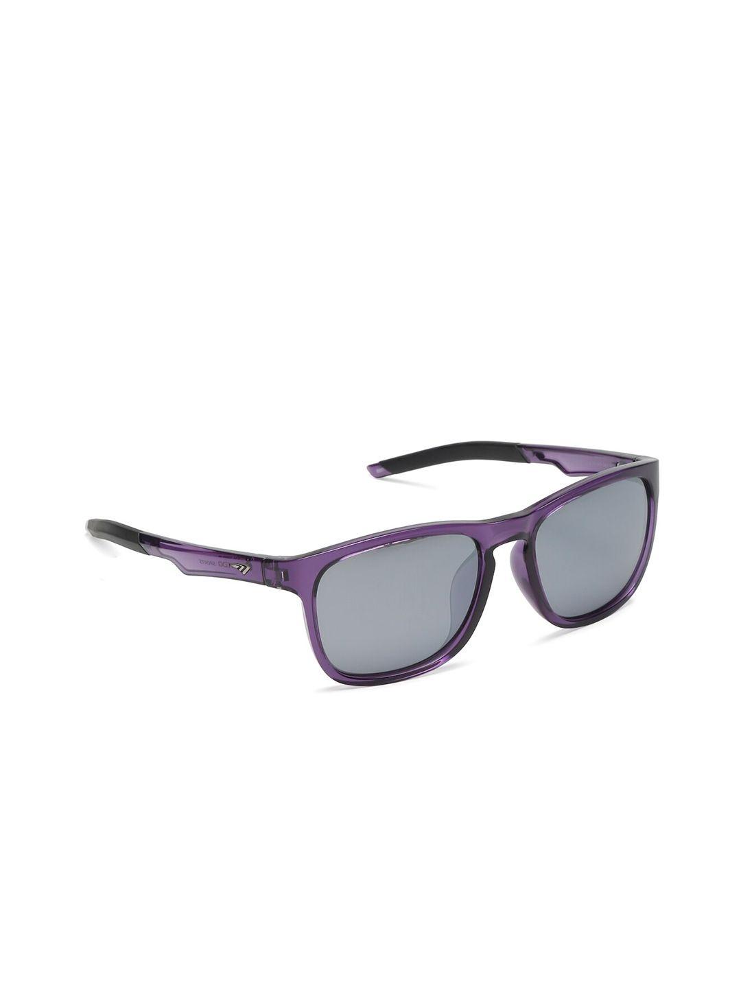 sunnies unisex grey lens & purple square sunglasses with uv protected lens
