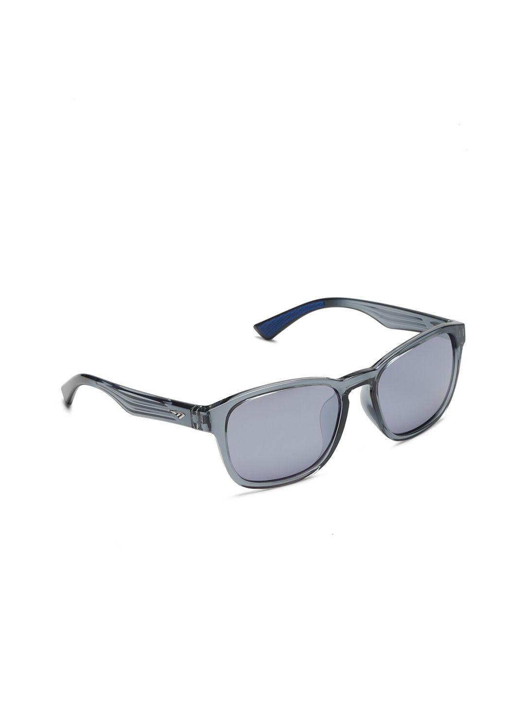 sunnies unisex grey lens & silver-toned square sunglasses with uv protected lens