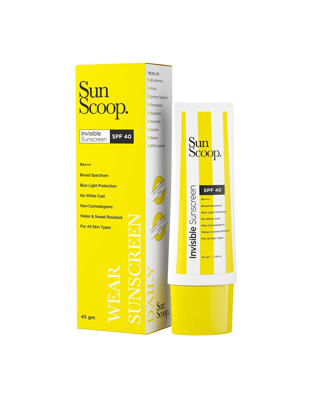 sunscoop spf 40 pa+++ invisible gel based sunscreen with water & sweat resistant - 45 g