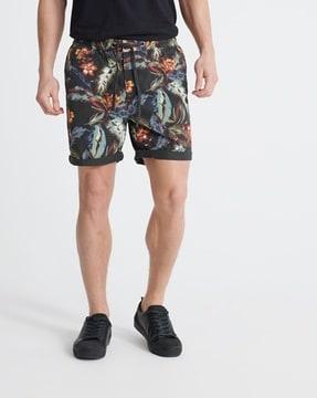 sunscorched printed chino shorts with drawstring waistband