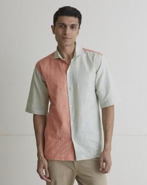 sunset colourblock regular fit shirt