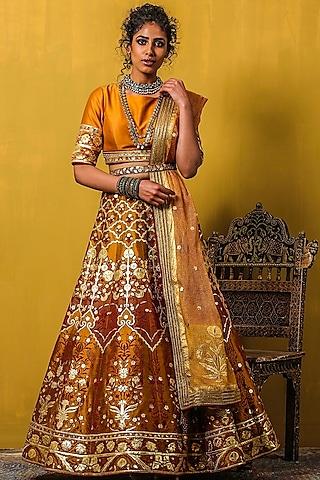 sunset embellished & printed lehenga set