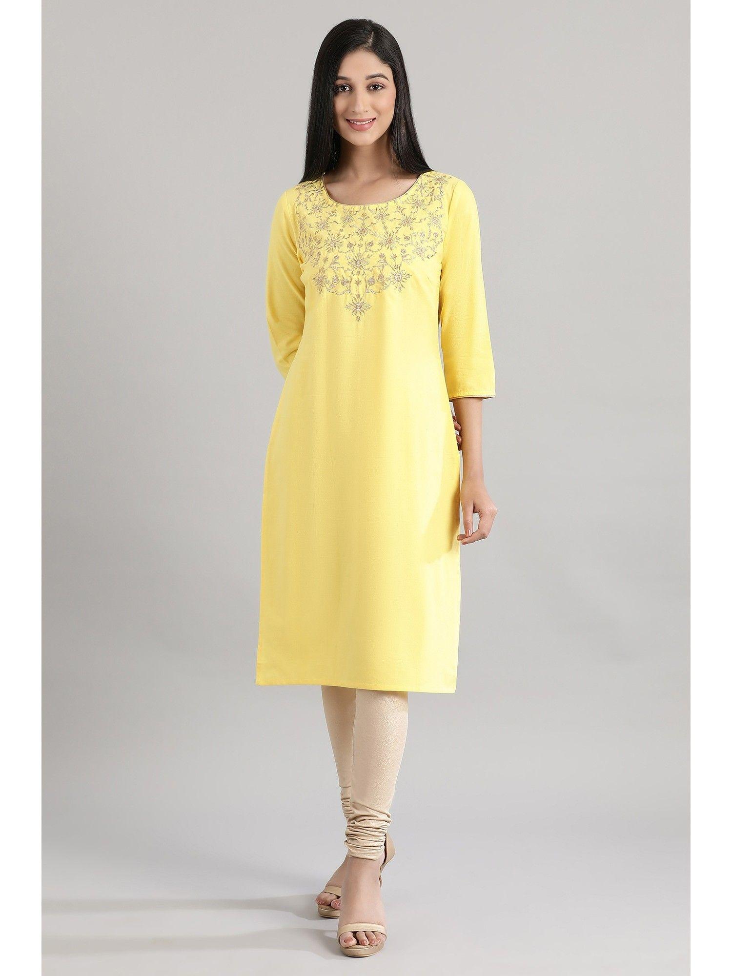 sunset gold embroidered kurta