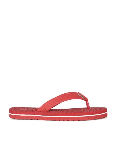 sunshine by bata women's red flip flops