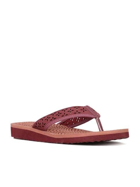 sunshine by bata women's new sundrop maroon thong sandals