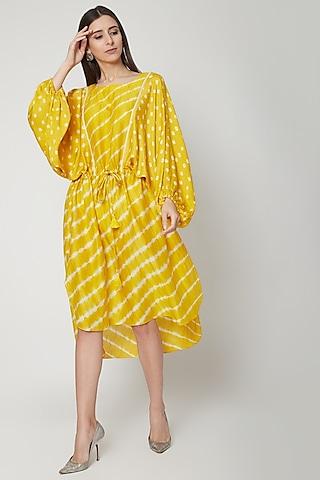 sunshine yellow printed kaftan tunic
