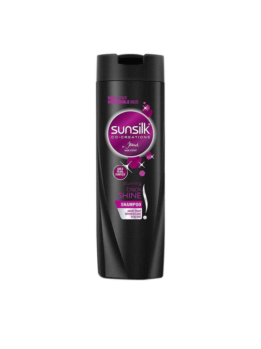 sunsilk stunning black shine shampoo with amla+oil & pearl protein & vitamin e 180 ml