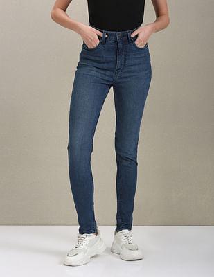 super skinny mid rise jeans