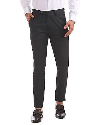 super slim fit solid trousers