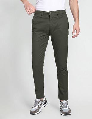 super slim fit twill casual trousers