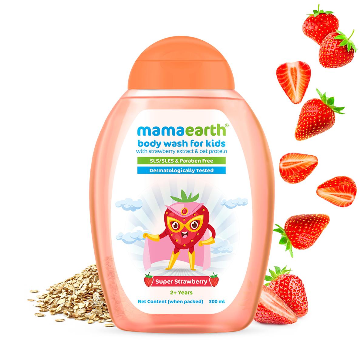 super strawberry body wash for kids with strawberry and oat protein - 300 ml