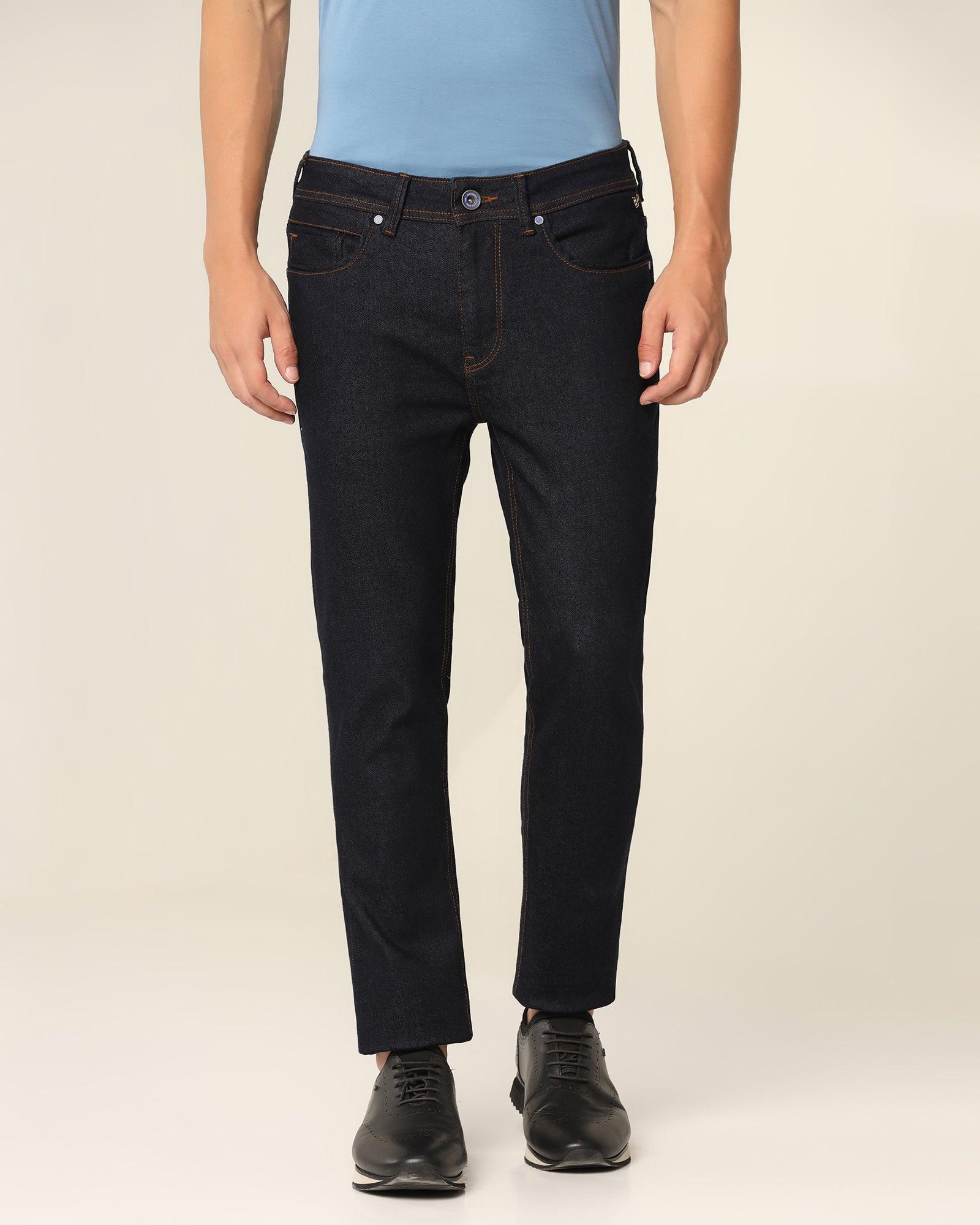 super clean slim yonk fit indigo blue jeans - frank