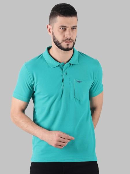 super combed cotton collared men solid polo neck pure cotton green t-shirt