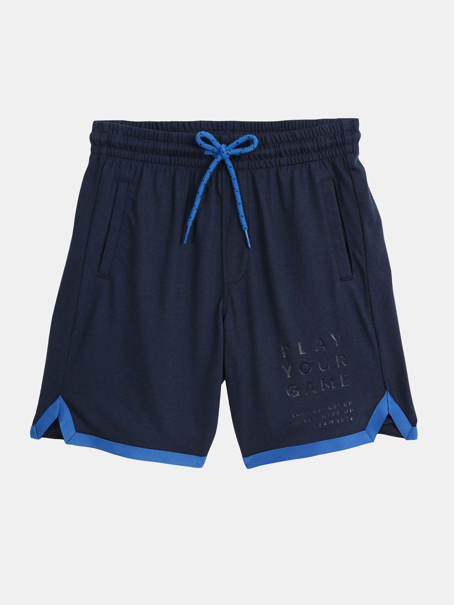 super combed rich shorts & comfortable waistband - navy