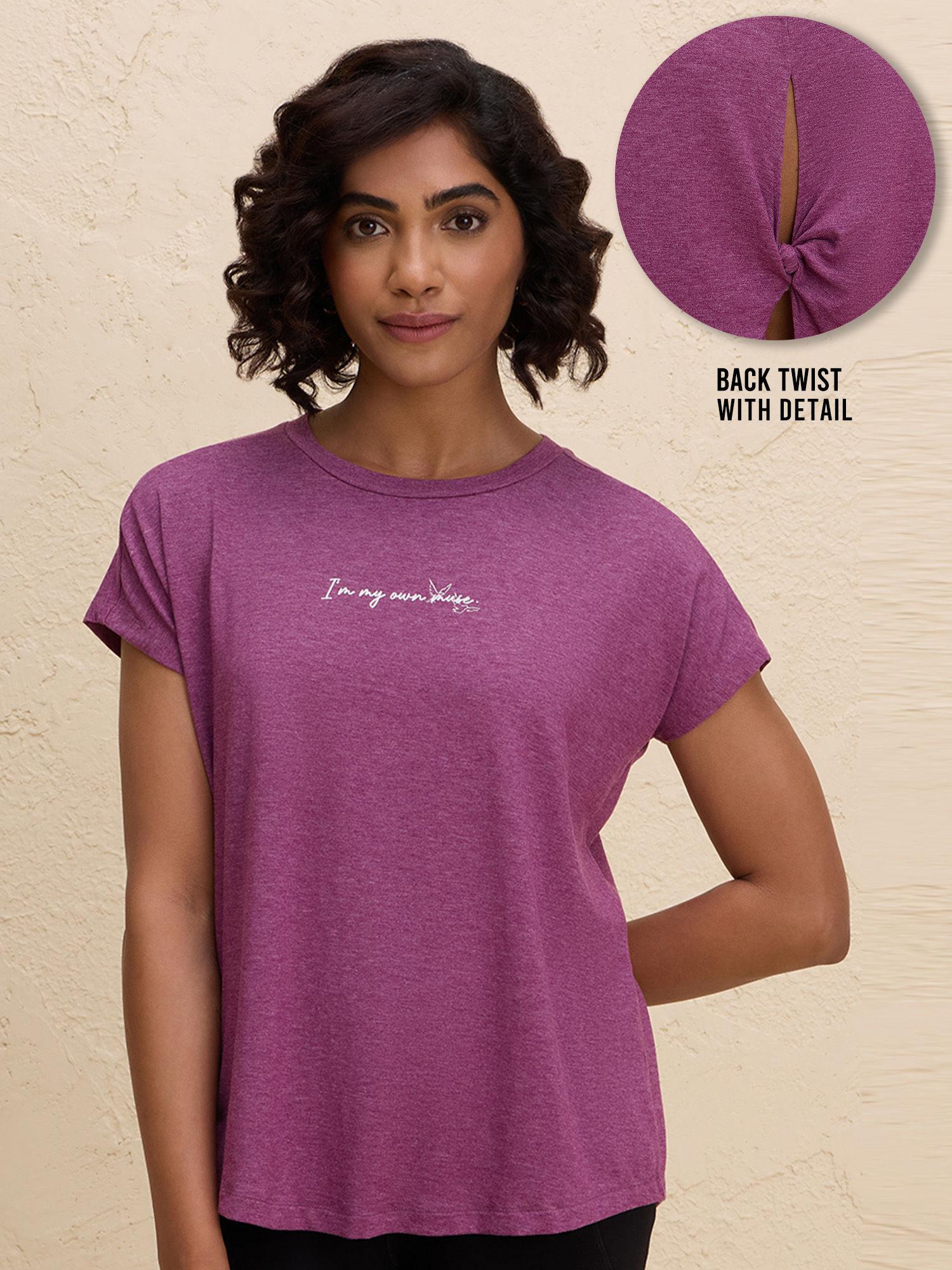super comfy relaxed fit tee with stylish back knot detail-nyat279-wine