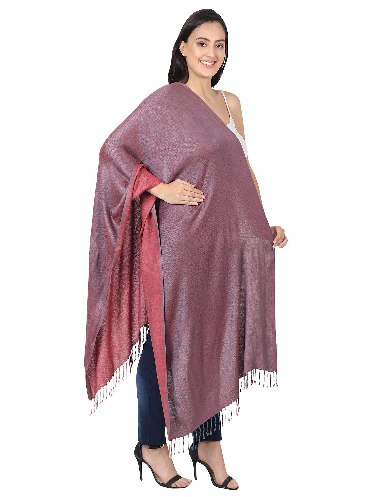 super fine soft reversible pashmina stole with hanger -multi-color (set of 2)
