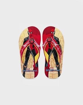 super-man print thong flip flops