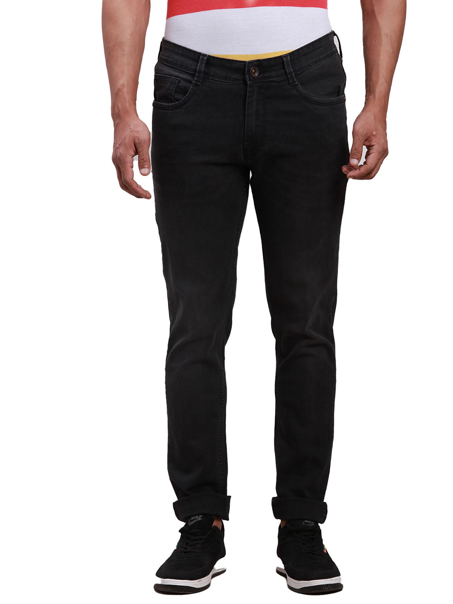super slim fit solid black jeans