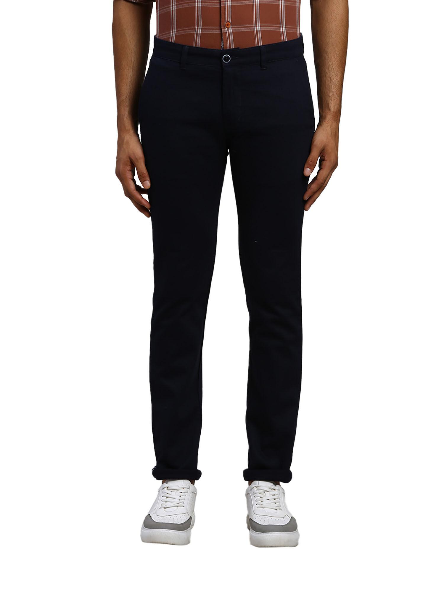 super slim fit solid blue trouser