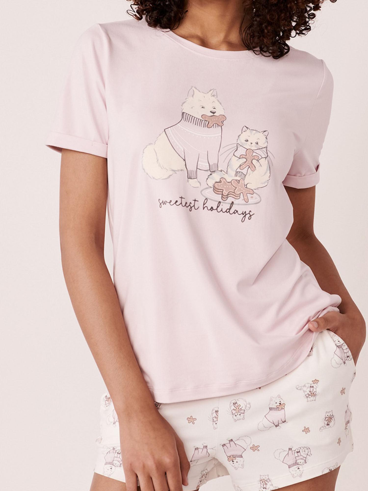 super soft flocking print t-shirt