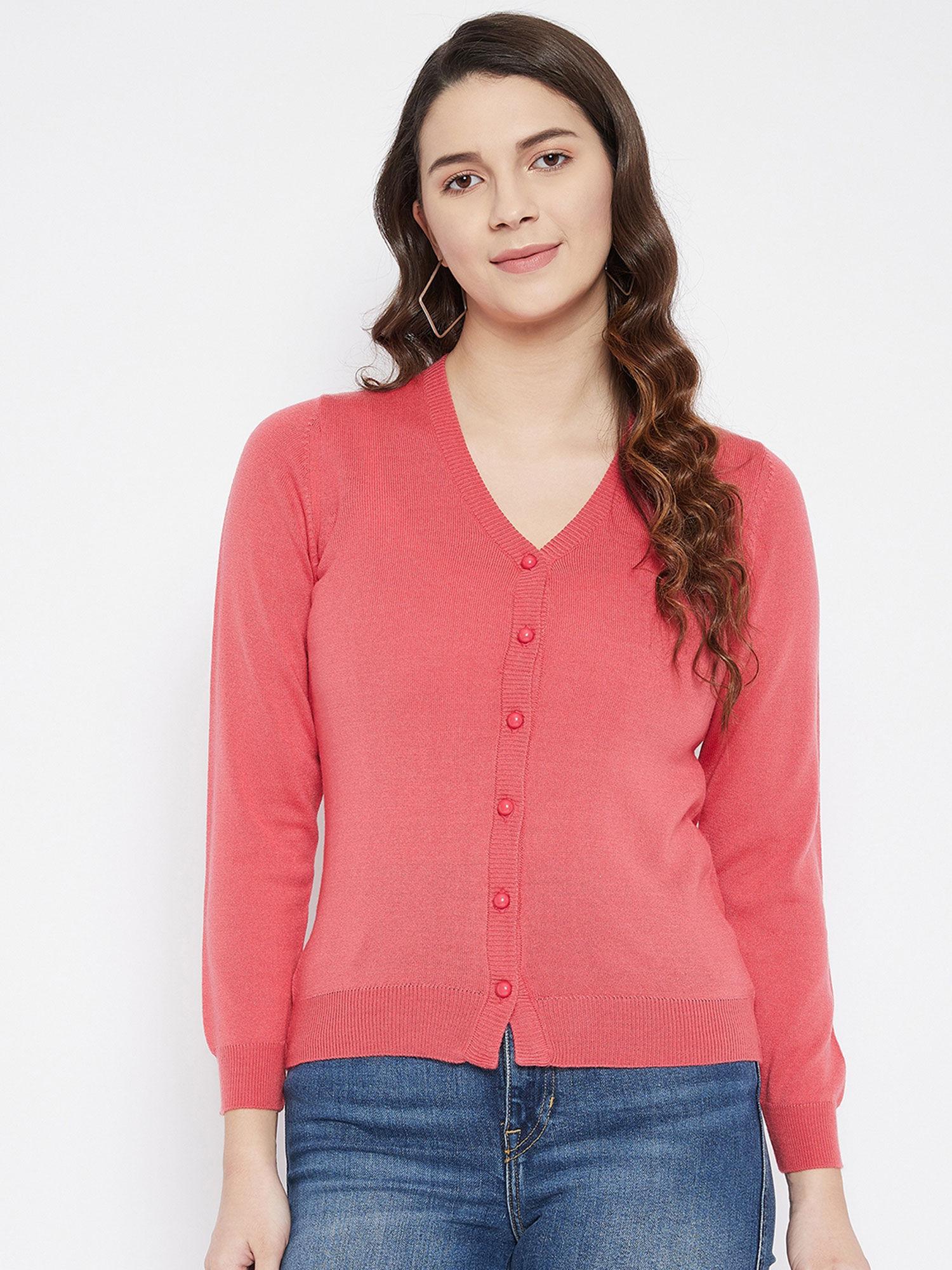 super warm super soft v-neck full sleeves solid cardigan