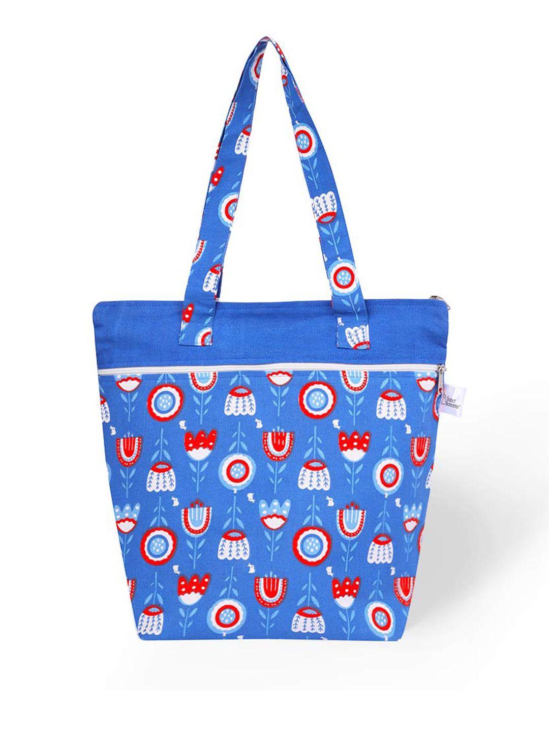 superbottoms blue printed tote bag