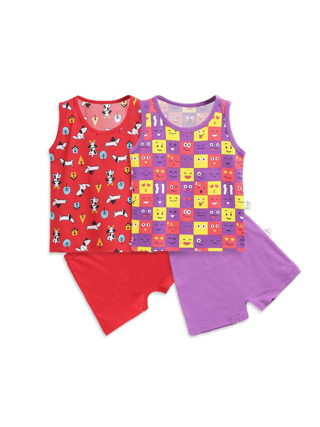 superbottoms unisex kids set of 2 printed sustainable t-shirt with shorts
