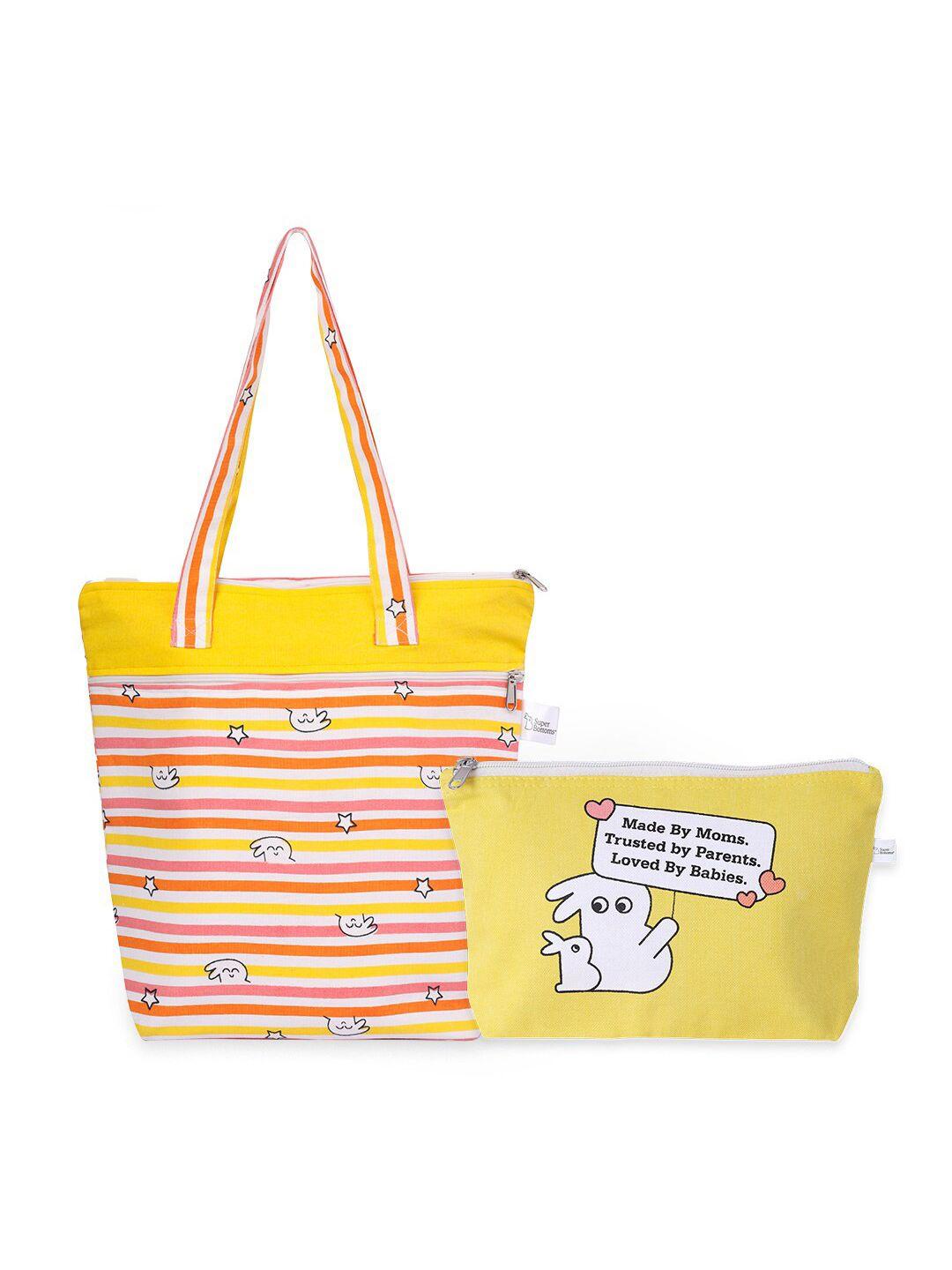 superbottoms yellow printed tote bag