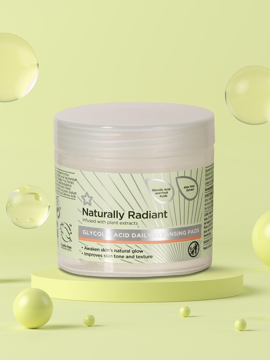 superdrug unisex naturally radiant glycolic acid daily cleansing pads