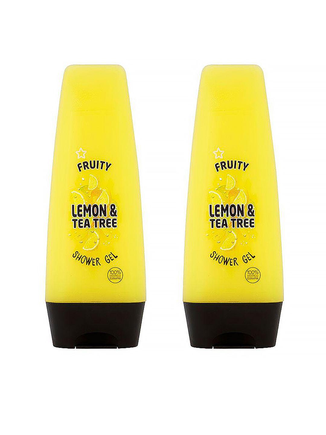 superdrug fruity set of 2 lemon & tea tree shower gel