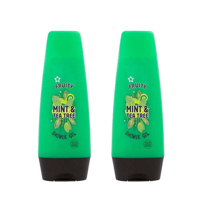 superdrug tea tree & mint shower gel - pack of 2