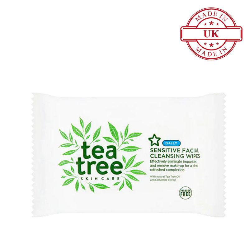 superdrug tea tree sensitive facial cleansing wipes x25