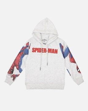 superhero hoodie with ribbed hems