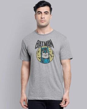 superhero print crew- neck t-shirt
