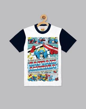 superhero print crew-neck t-shirt