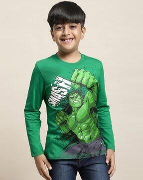 superhero print crew-neck t-shirt