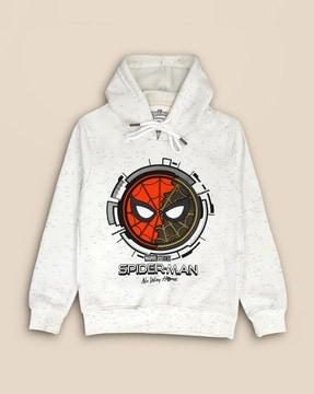 superhero print full-sleeve hoodie