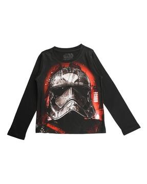 superhero print full sleeve t-shirt