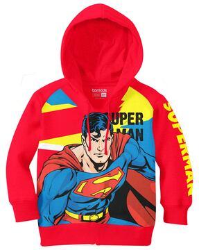 superhero print hoodie