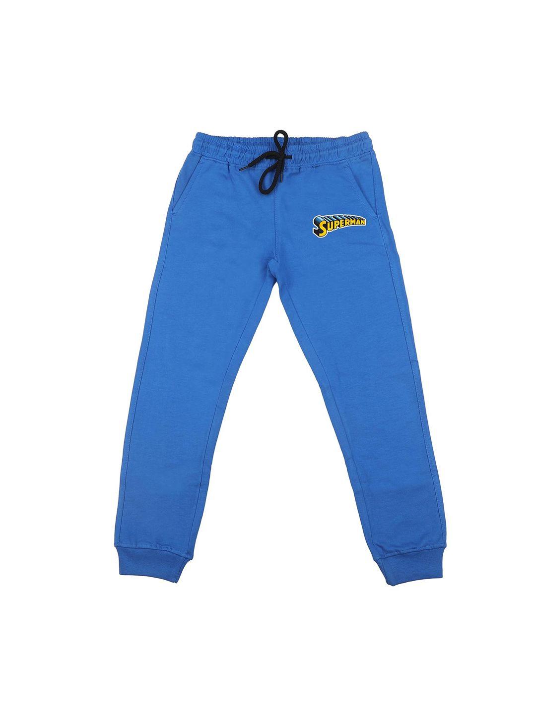 superman boys blue solid joggers