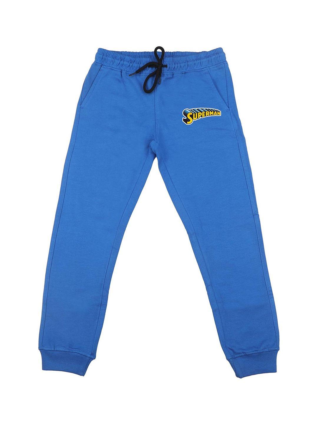 superman boys blue solid joggers